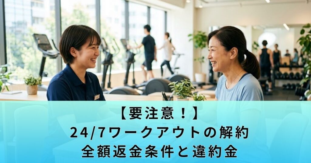 【要注意!】24/7ワークアウトの解約・全額返金条件と違約金