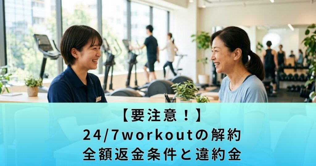 【要注意！】24/7workoutの解約・全額返金条件と違約金